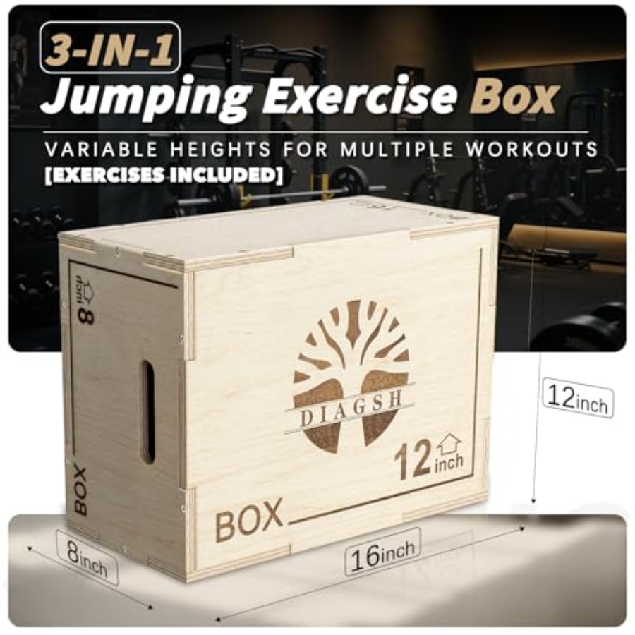 Plyo Box - 3-in-1 wood plyomet - Box Jump Plyo บทวิจารณ์และราคา