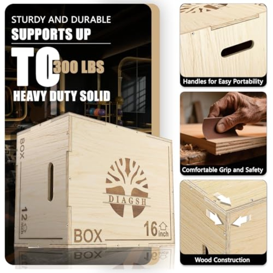 Plyo Box - 3-in-1 wood plyomet - Box Jump Plyo บทวิจารณ์และราคา
